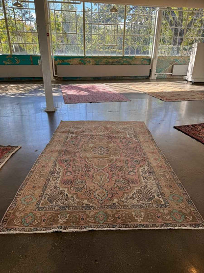 On hold for Kristen | Vintage Tabriz Rug | 6' 4" x 10'