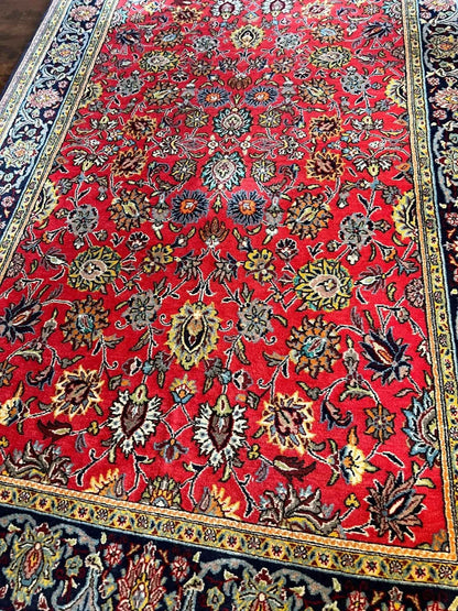 Wool and silk Qum rug|6’7”x4’6”