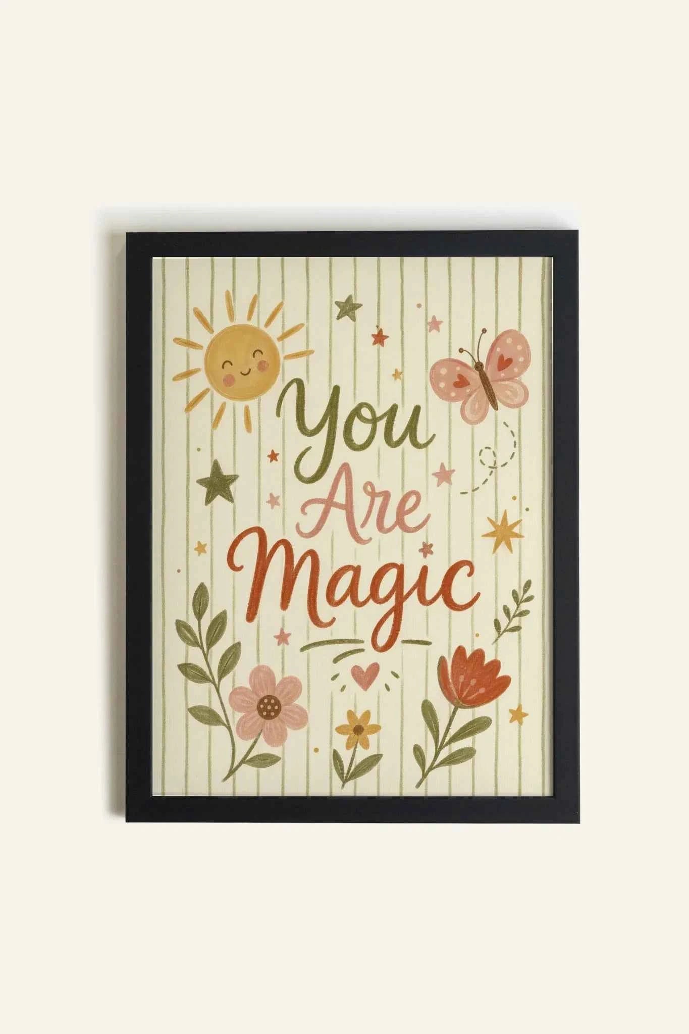 YOU ARE MAGIC, Oeuvre sur toile rigide, encadré Noir (collective)